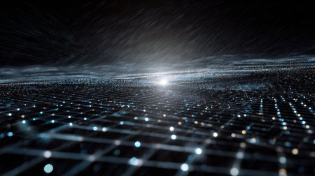 A power plant releases enchanting shimmering particles into the air celebrating New Year with a magical display that dazzles the night.の素材