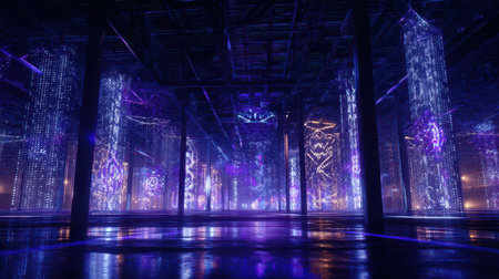 In an enchanting complex filled with vibrant lights and mystical sigils a magical New Year...
