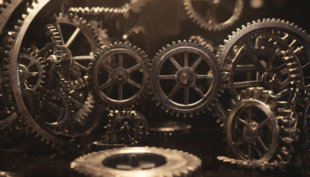 Mechanical Gears and Cogwheels Background Conceptの素材