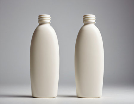 Plastic bottle for shampoo or conditioner on a white background. Ideal for catalogs.の素材