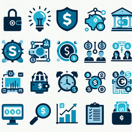 Business and finance icons set. Vector illustration for your graphic design.の素材