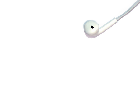 Earphone on white backgroundの写真素材