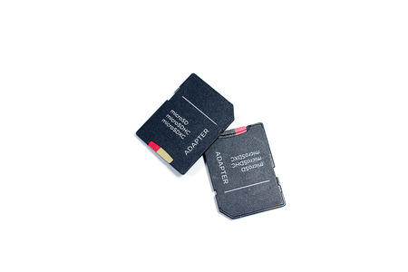 Micro SD Card with Micro SD Card to SD Card Adapterの写真素材