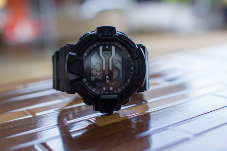 Black digital watch for outdoor activities sportの写真素材