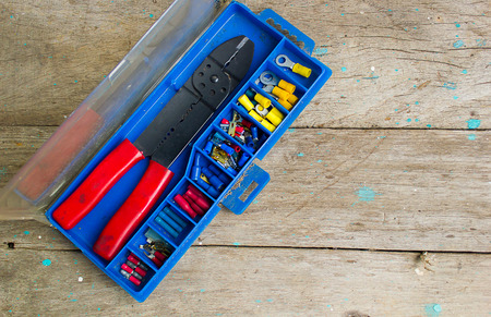 Pliers or wire-end ferrules and Copper electric terminalsの写真素材