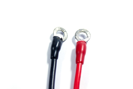 Electronic jumper cables, Positive electrode and Negative electrodeの写真素材