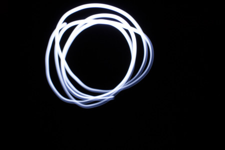 Blur blue light effect on dark background.の写真素材