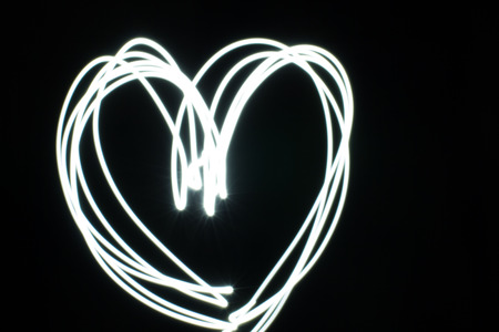 Blur white light effect on dark background.の写真素材