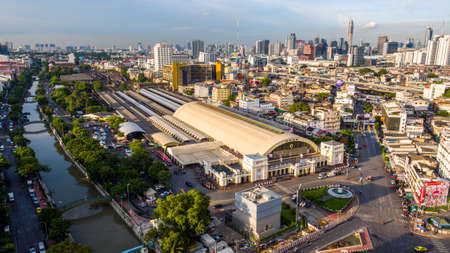 BANGKOK, THAILAND - September, 2017: passenger and freight trains at Hua Lamphong train station in...