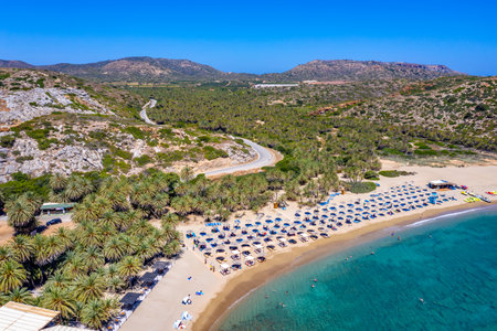 Aerial view of Cala Bianca beach, Sardinia, Italyの写真素材