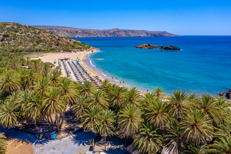 Aerial view of Cala Figuera beach in Costa Brava, Catalonia, Spainの写真素材
