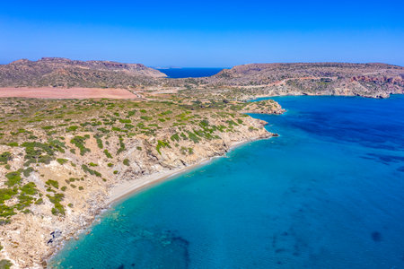 Aerial view of Balos beach on Crete island, Greeceの写真素材
