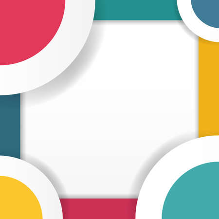 Abstract background with color lines and circlesのイラスト素材