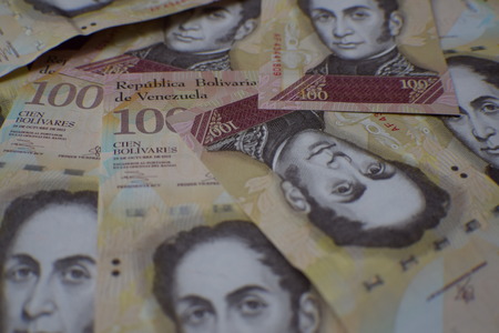 Venezuelan money bolivarの写真素材