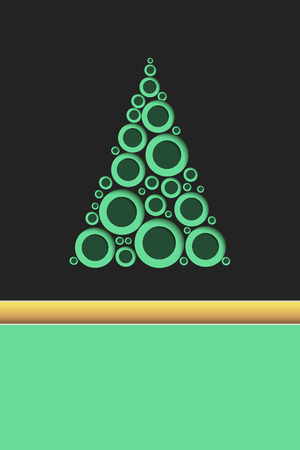 Background for covers, invitations, posters, banners, flyers, greeting cards, placards. Design template for branding, advertising with a winter Christmas spruce in the style of paper. Vectorのイラスト素材