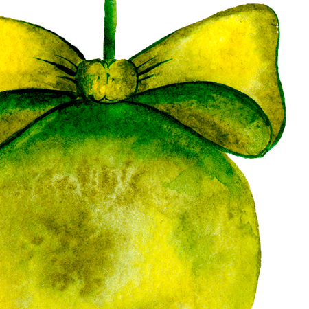 A square invitation to a party. Christmas ball. Template with space for text. Watercolor.の写真素材