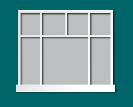 The window template in the house. View from the room. Design to add your own landscape. Vector illustrationのイラスト素材