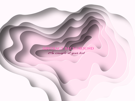A4 banners with 3D abstract background with light pink paper cut waves. Vector design layout for presentations, flyers, posters. Vector illustrationのイラスト素材