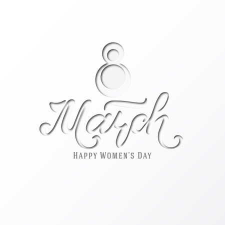 March 8. Postcard. Womens Day. Paper cut holiday background. Lettering. Trendy design template. Happy mothers day. Vector illustrationのイラスト素材