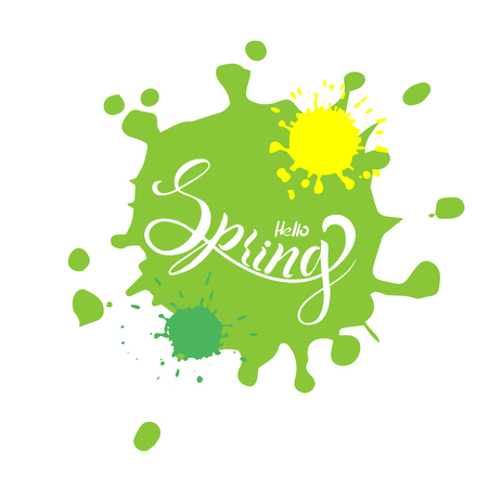 The inscription of the spring season for greeting card, invitation, template background, advertising, sales. Vector illustrationのイラスト素材