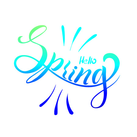The inscription of the spring season for greeting card, invitation, template background, advertising, sales. Vector illustrationのイラスト素材