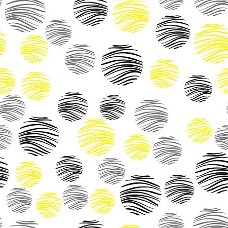 Geometric abstract seamless pattern with yellow circles. Pattern for fashion,wallpaper,paper. Vector illustration.のイラスト素材