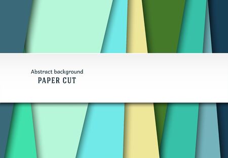 Abstract geometric background in paper cut style. Straight lines. Design for brochures, posters, flyers, advertising. Place for text. Vector.のイラスト素材