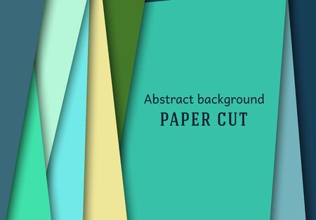 Abstract geometric background in paper cut style. Straight lines. Design for brochures, posters, flyers, advertising. Place for text. Vector.のイラスト素材