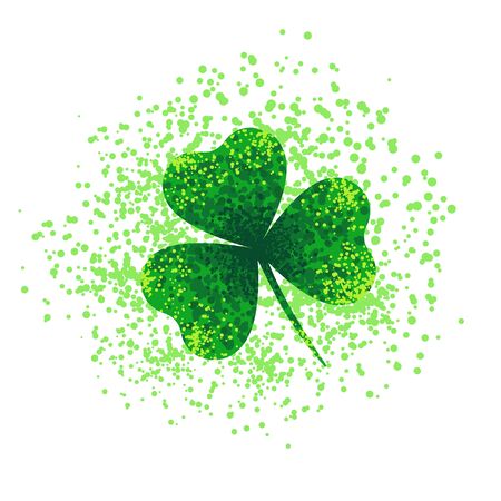 Three-leaf clover. Background with place for text. Symbol of St. Patrick's Day. Vector illustrationのイラスト素材