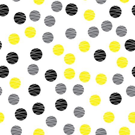 Geometric abstract seamless pattern with yellow circles. Pattern for fashion,wallpaper,paper. Vector illustration.のイラスト素材