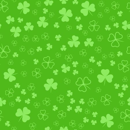 Seamless pattern with clover leaves. Modern background with repeating elements for packaging, printing, fabric. Vector illustrationのイラスト素材