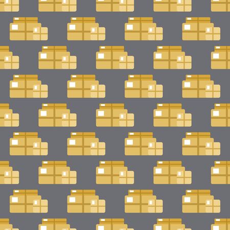 Seamless pattern with boxes and packages. Geometric pattern with repeating elements. Vector illustrationのイラスト素材