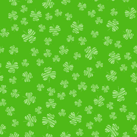 Seamless pattern with clover leaves. Modern background with repeating elements for packaging, printing, fabric. Vector illustrationのイラスト素材