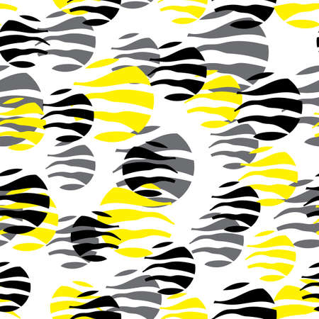Geometric abstract seamless pattern with yellow circles. Pattern for fashion,wallpaper,paper. Vector...
