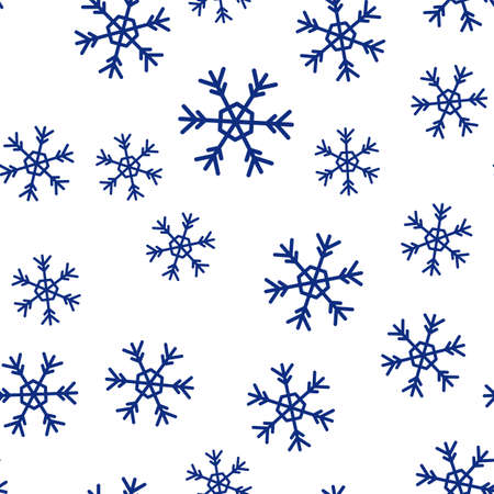 Simple geometric snowflakes. Seamless Christmas pattern. Flat design for wrappers, textiles,...