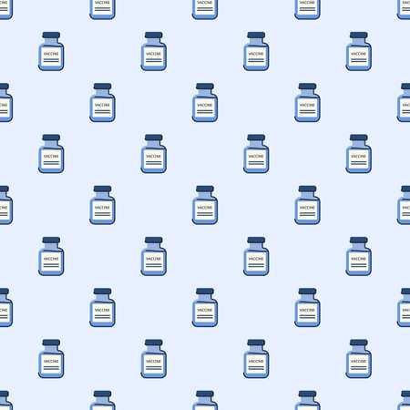 Vaccine. Seamless pattern for textiles and packaging. Vaccinations and new travel. Vector illustrationのイラスト素材
