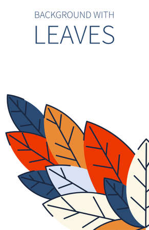 Background for advertising, congratulations, postcards from colorful leaves. Autumn sale poster. Geometric flat design. Place for your text. Vectorのイラスト素材