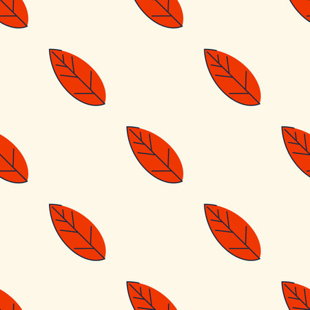 Seamless autumn pattern from colorful leaves. Strict flat design. Printing on fabric, wrapping paper. Vectorのイラスト素材