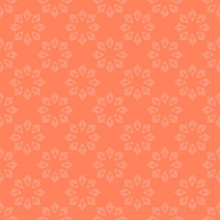 Seamless pattern with a pattern of the silhouette of tulips and leaves. Design in coral, orange for...