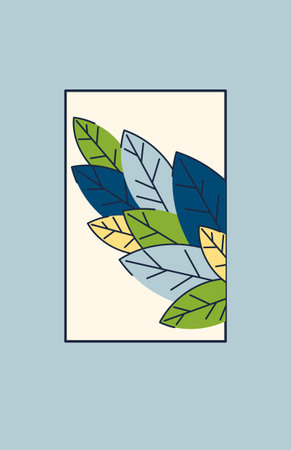 Background for advertising, congratulations, postcards from colorful leaves. Summer sale poster. Geometric flat design. Place for your text. Vectorのイラスト素材