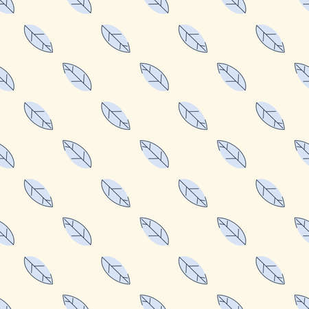 Seamless pattern from blue leaves. Strict flat design. Geometric background. Printing on fabric, wrapping paper. Vectorのイラスト素材