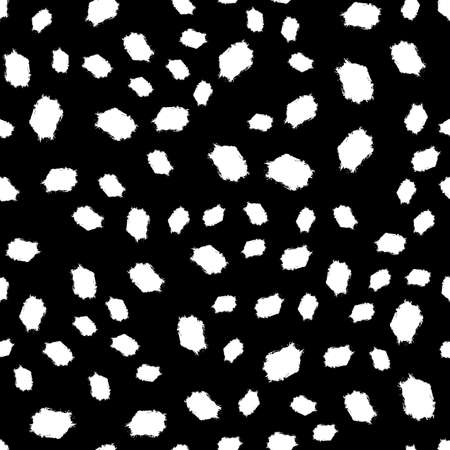 Seamless pattern with paint blots. Black and white abstract drawing. Vectorのイラスト素材