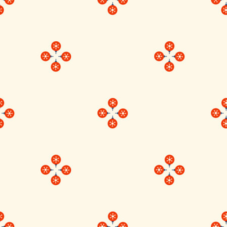 Seamless pattern with colored plain Christmas balls. Snowflake pattern. Festive flat style design for packaging and print. Vectorのイラスト素材