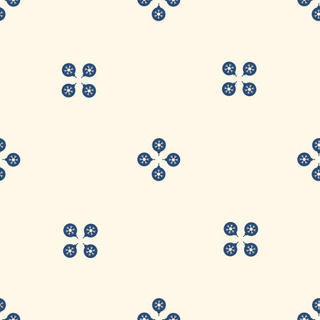Seamless pattern with colored plain Christmas balls. Snowflake pattern. Festive flat style design for packaging and print. Vectorのイラスト素材
