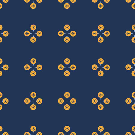 Seamless pattern with colored plain Christmas balls. Snowflake pattern. Festive flat style design for packaging and print. Vectorのイラスト素材