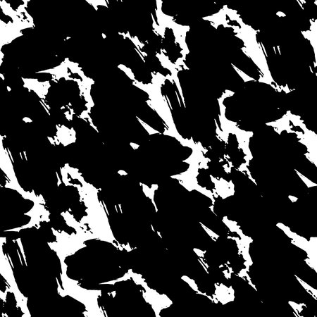 Seamless pattern with paint blots. Black and white abstract drawing. Vectorのイラスト素材