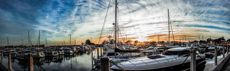 Panoramic views of the harbor in downtown San Diegoの写真素材