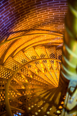 The staircase of the Barnegat Lighthouse interiorの写真素材