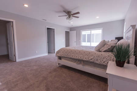 This is a bedroom in a real estate shoot for a model home in southern Californiaの写真素材