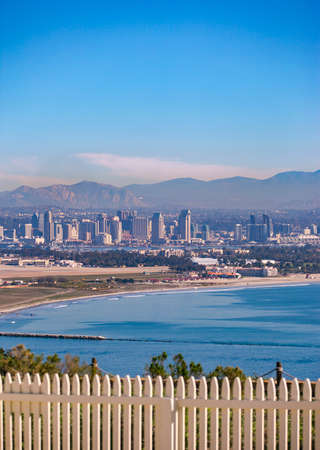 San Diego cityscape from the Cabrillo Monumentの写真素材